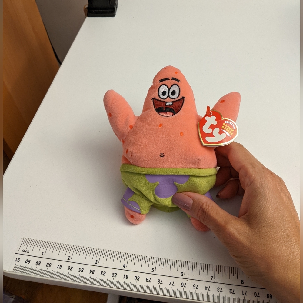 VTG Sponge Bob Square Pants and Patrick Star with tags, 2 Ty Beanie Babies - Picture 5 of 15